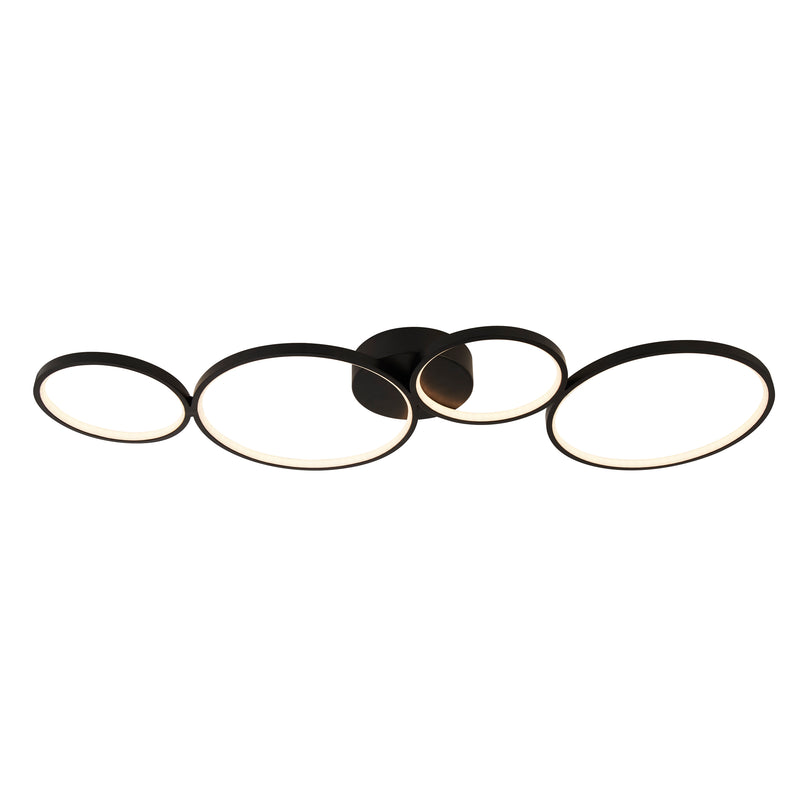 Searchlight  25772-4BK Cirque 4Lt Ring Flush  - Black Metal