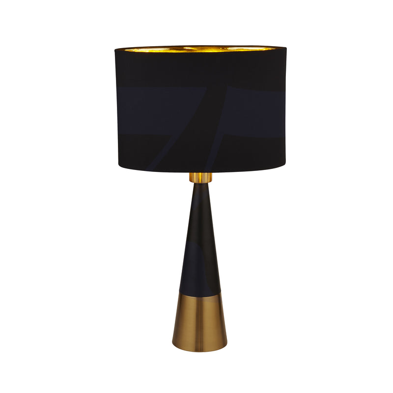 Searchlight  2743BGO Chloe Table Lamp - Antique Copper & Oval Black Shade