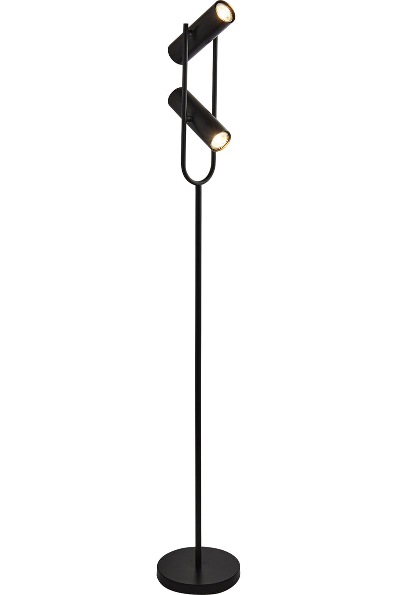 Searchlight  2792BK Telescope 2Lt Floor Lamp - Matt Black Metal