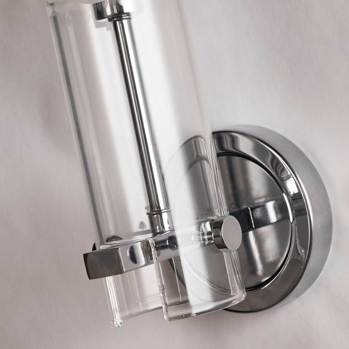 Searchlight 27981CC Scope Bathroom Wall Light- Chrome Metal & Clear Etched Glass