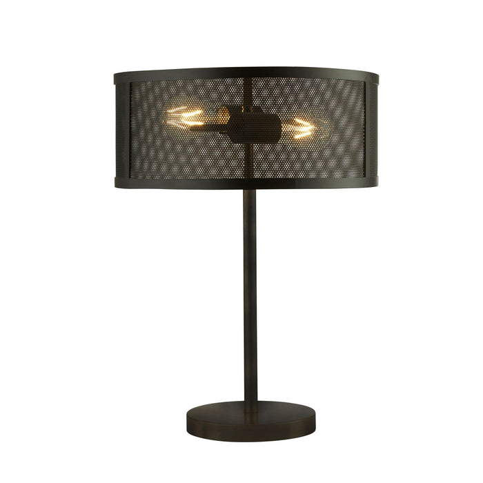 Searchlight  2822-2BK Fishnet 2Lt Table Lamp - Matt Black Metal