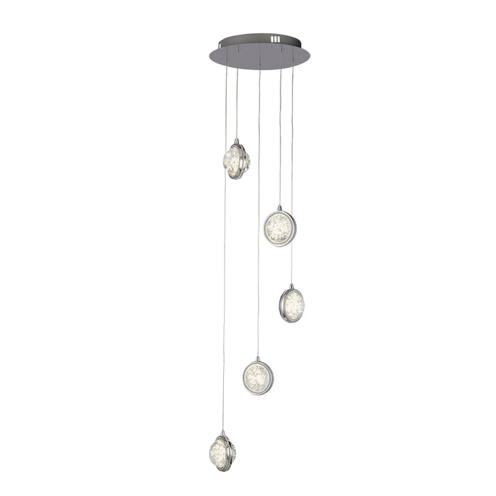 Searchlight  28701-5CC Quartz 5Lt Ceiling Pendant - Chrome & Bubble Glass