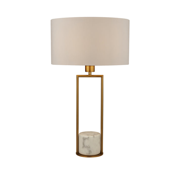 Searchlight  2871GO Claire Table Lamp - Gold Metal, White Marble & White Shade