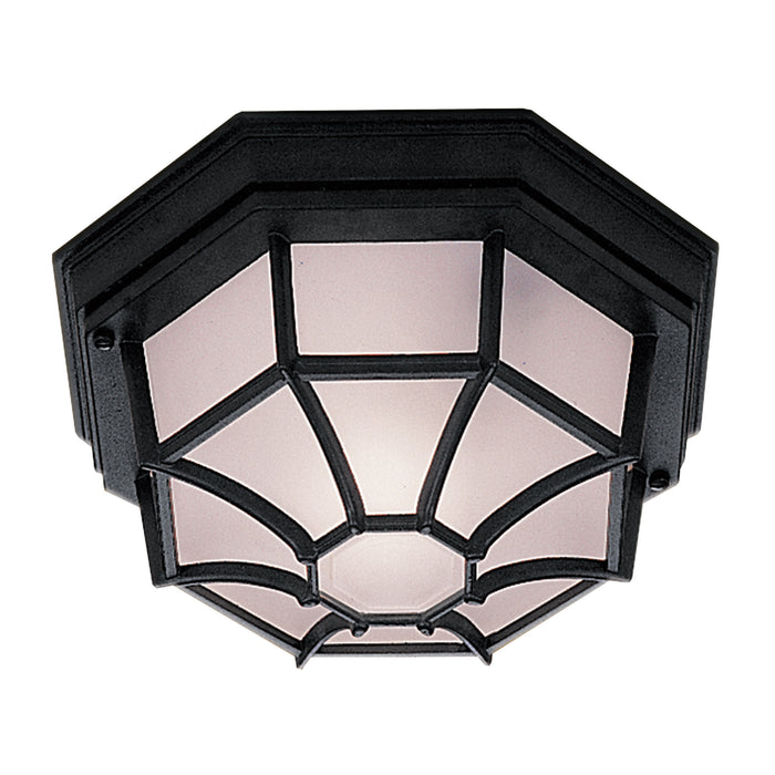 Searchlight  2942BK Vermont Outdoor Wall/Ceiling Light - Black Metal & Glass