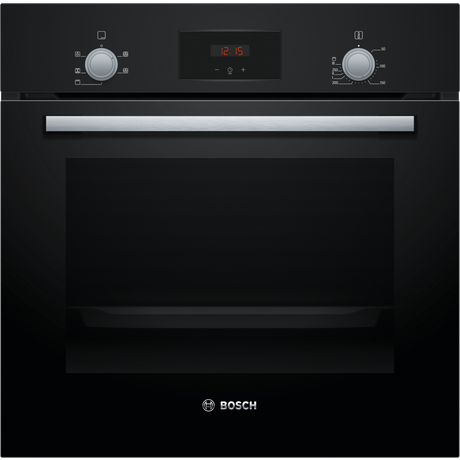 Bosch HHF113BA0B 59.4cm Built In Electric Single Oven With 3D Hot Air - Black - Bonus Superstore