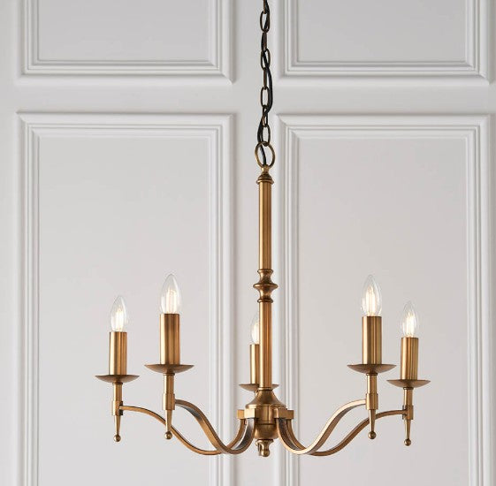 Stanford antique brass 5lt Pendant - CA1P5B