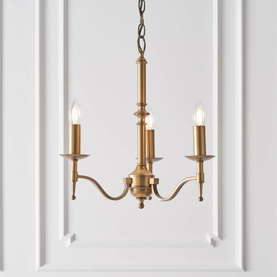 Stanford antique brass 3lt Pendant - CA1P3B