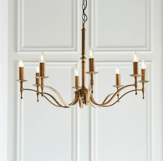 Stanford antique brass 8lt Pendant - CA1P8B