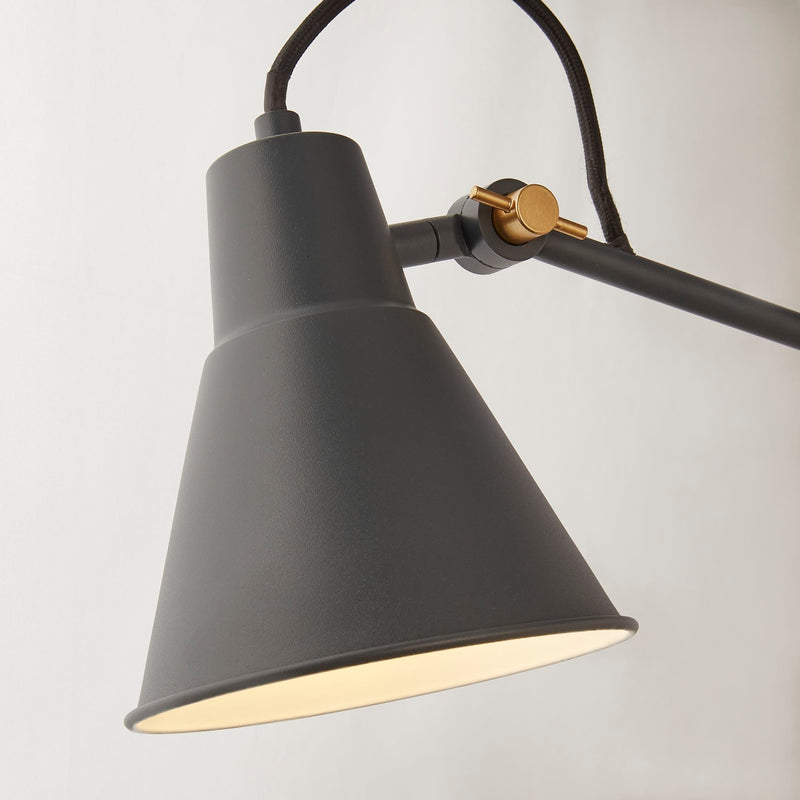 Searchlight  7403GY Swing Arm Wall Light - Grey Metal