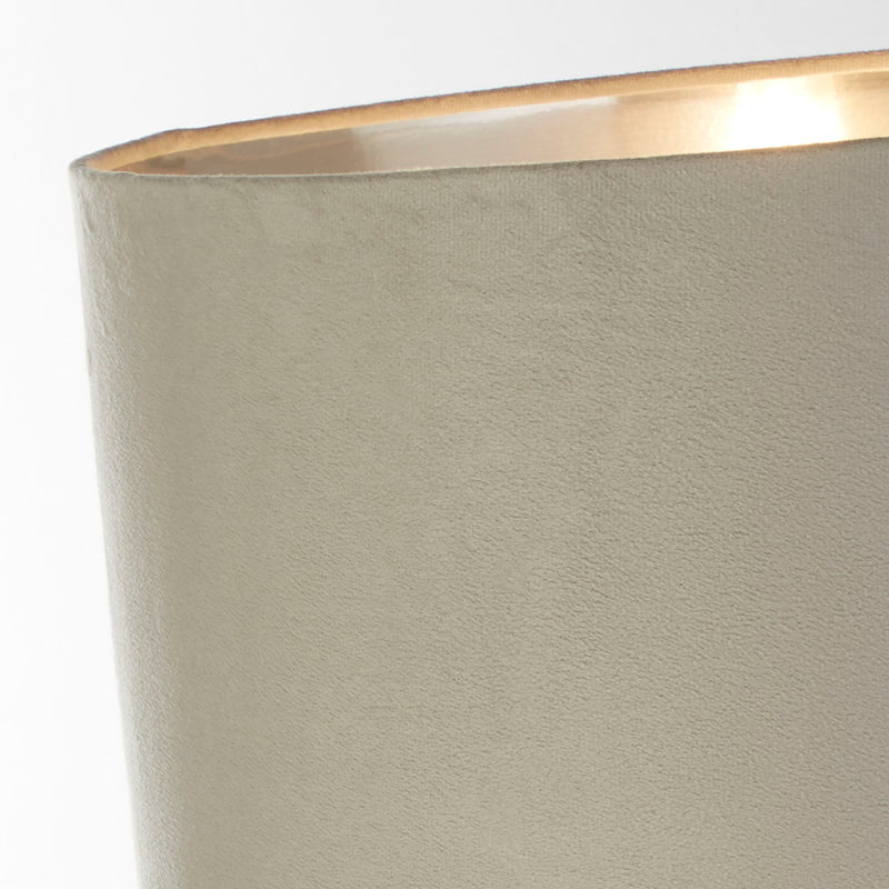 Searchlight  81214GY Whitby Table Lamp - Chrome Metal & Light Grey Velvet Shade