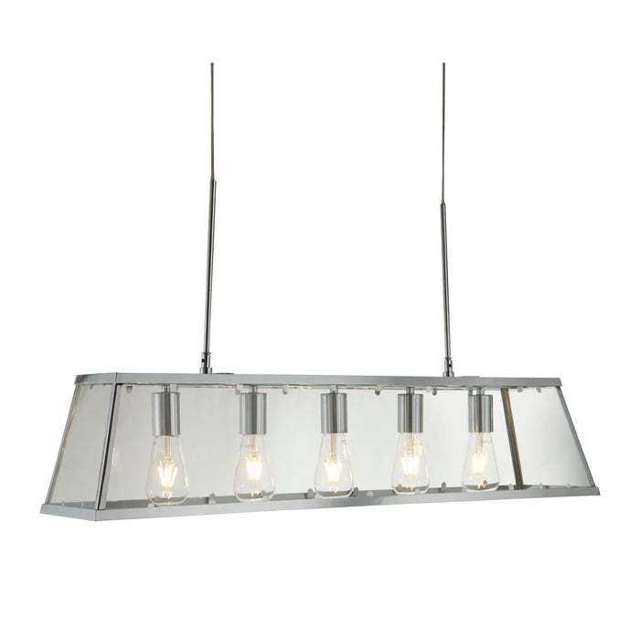 Searchlight  4614-5CC Voyager 5Lt Bar Pendant - Chrome Metal & Glass