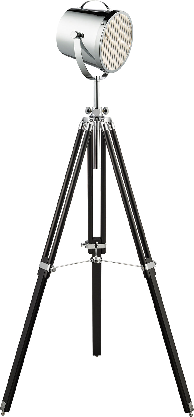 Searchlight  3013 Studio Adjustable Floor Lamp - Black & Chrome Shade