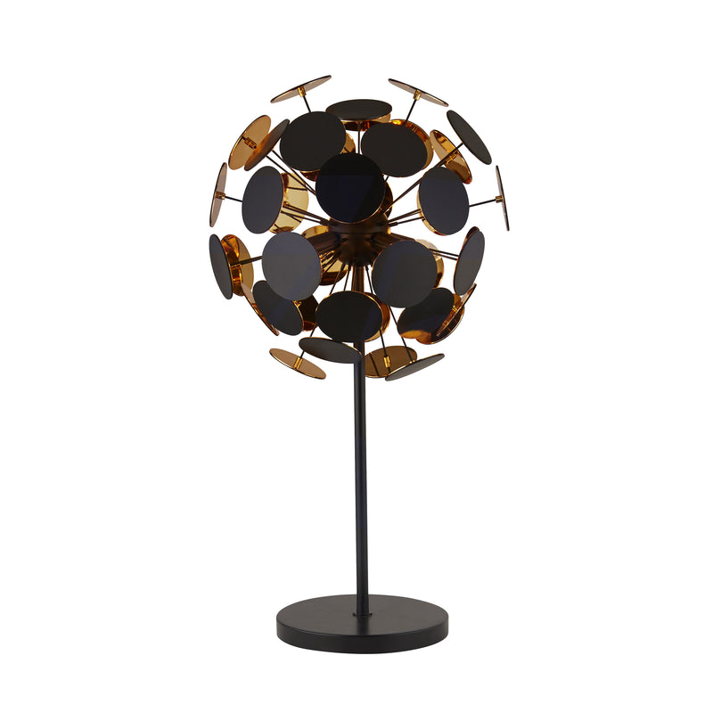 Searchlight  3070BG Discus 3Lt Table Lamp - Black Metal, Black & Gold PC Discs