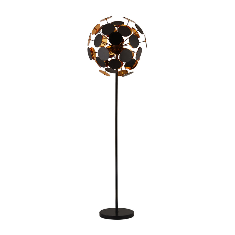 Searchlight  3079BG Discus 4Lt Floor Lamp - Black Metal, Black & Gold PC Discs