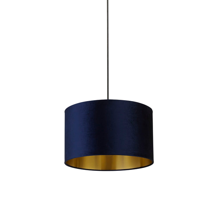 Searchlight 31040BK Drum Shade - Black Velvet with Gold Inner Dia.40cm