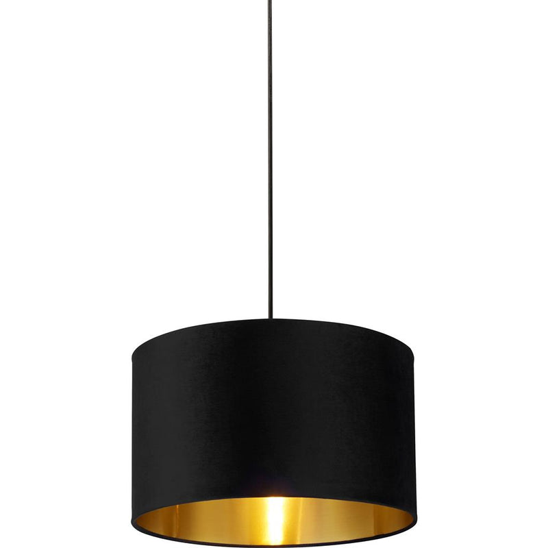 Searchlight  31040BK Drum Shade - Black Velvet with Gold Inner Dia.40cm