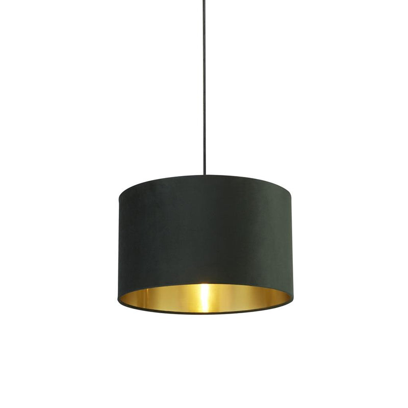 Searchlight  31040GR Drum Shade - Green Velvet with Gold Inner