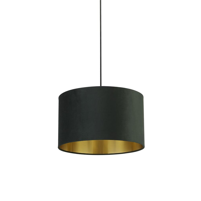 Searchlight  31040GR Drum Shade - Green Velvet with Gold Inner