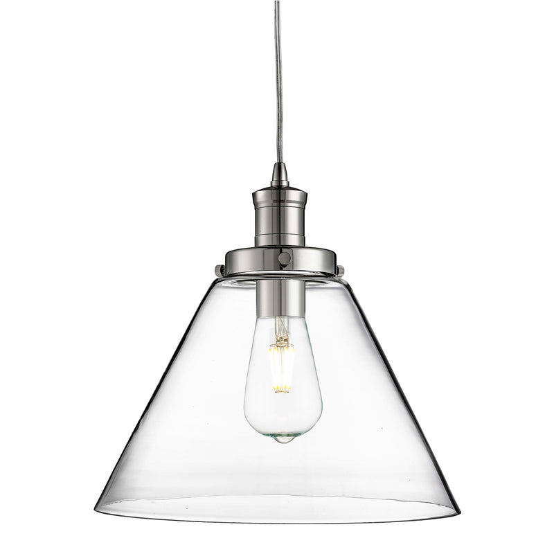 Searchlight  3228CC Pyramid  Pendant  - Chrome Metal & Glass