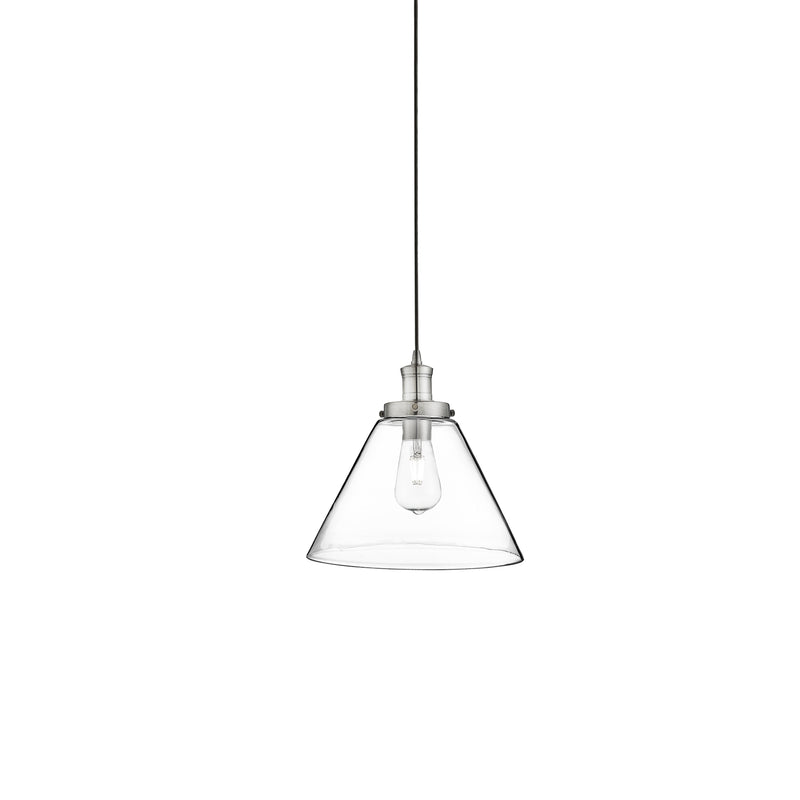 Searchlight  3228SS Pyramid  Pendant  - Satin Silver Metal & Glass