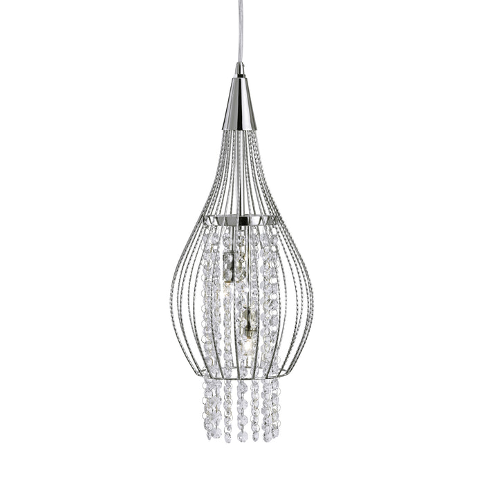 Searchlight  3242-2CC Rocket 2Lt Pendant - Chrome Metal & Crystal