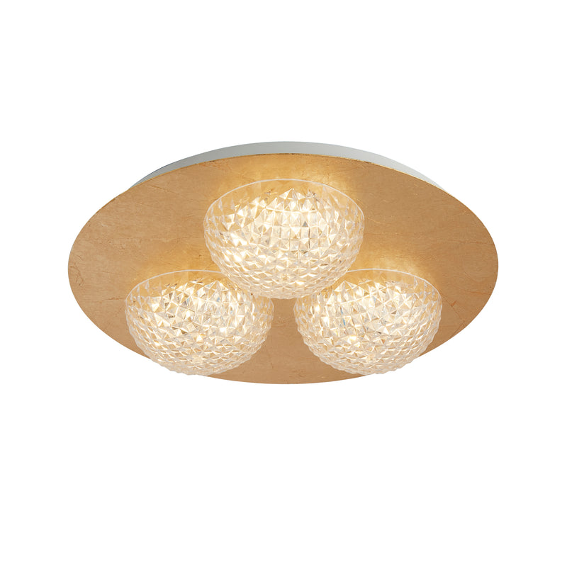 Searchlight  32511-3GO Celestia 3Lt Flush - Gold Metal & Acrylic