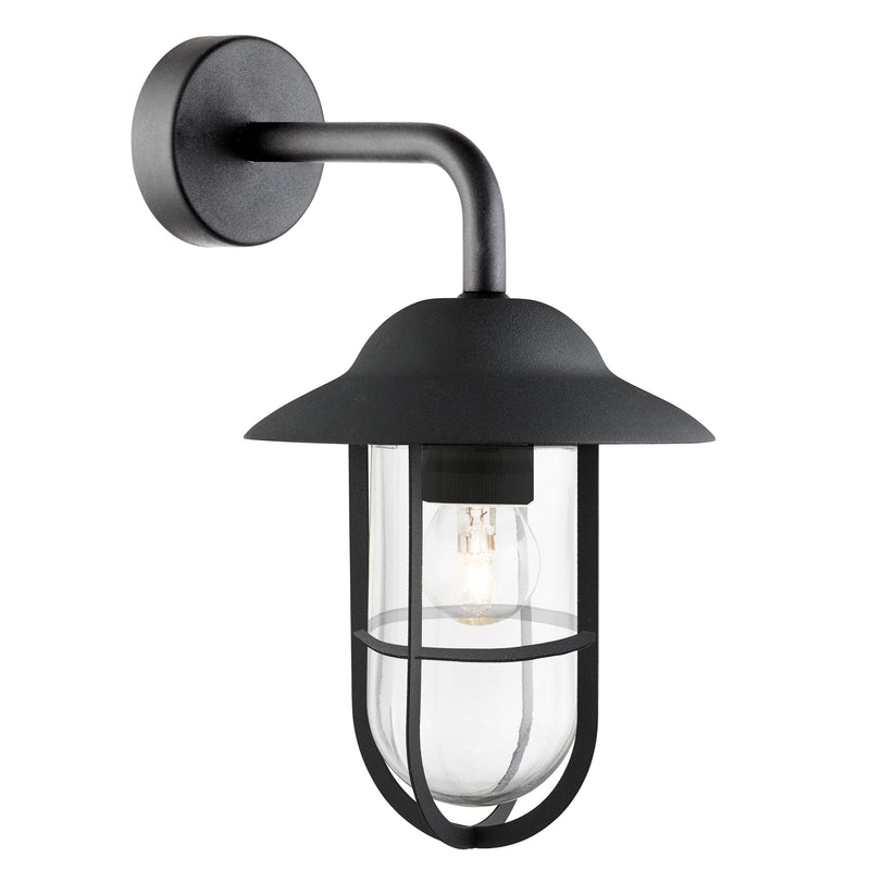 Searchlight  3291BK Toronto Outdoor Wall Light - Black Metal & Clear Glass