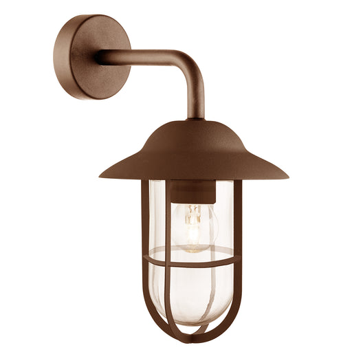 Searchlight 3291RUS Toronto Outdoor Wall Light- Rustic Brown Metal & Clear Glass Searchlight