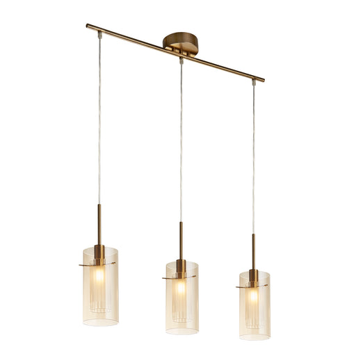 Searchlight 3303-3CP Duo III 3Lt Bar Pendant - Bronze Metal & Champagne Glass Searchlight