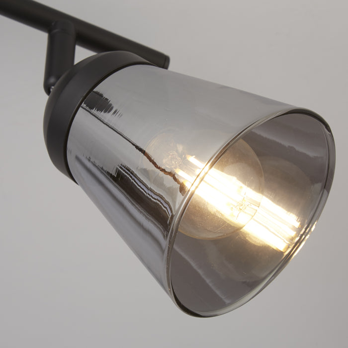 Searchlight  61170-2SM Mega 2Lt Spotlight - Black Metal & Smoked Glass
