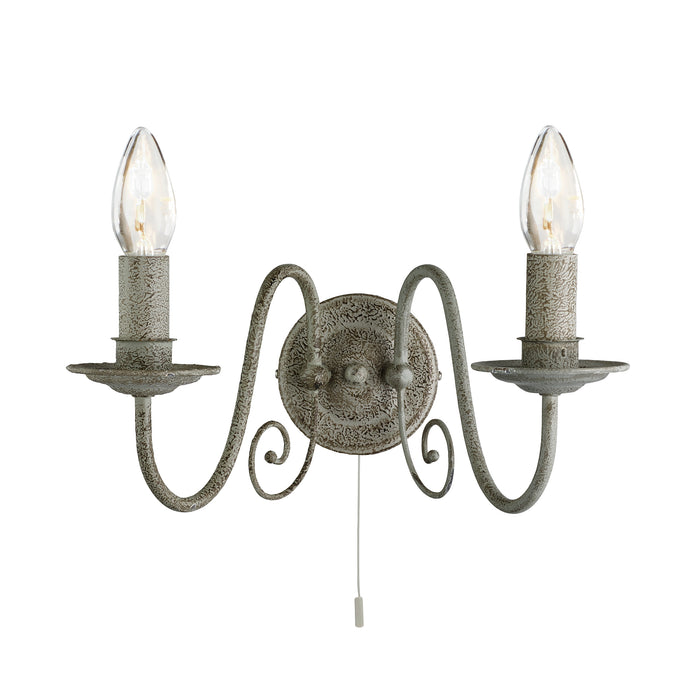 Searchlight  3362-2GY Greythorne 2Lt Wall Light - Textured Grey Metal