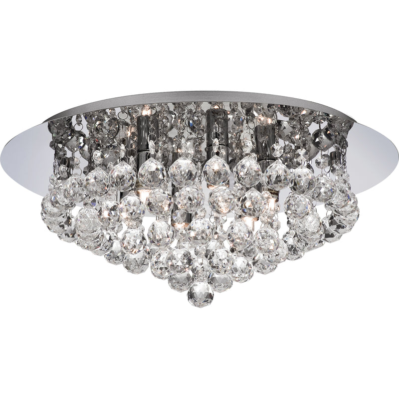 Searchlight  3406-6CC Hanna 6Lt Flush  - Chrome Metal & Clear Crystal