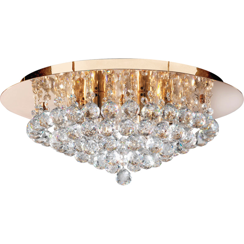 Searchlight  3406-6GO Hanna 6Lt Flush  - Gold Metal & Clear Crystal