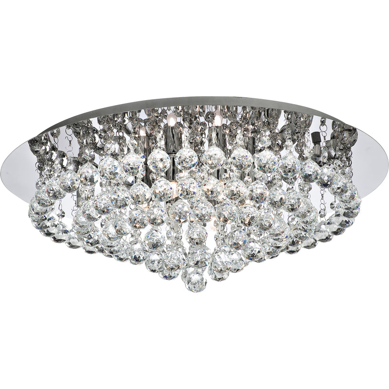 Searchlight  3408-8CC Hanna 8Lt Flush  - Chrome Metal & Clear Crystal