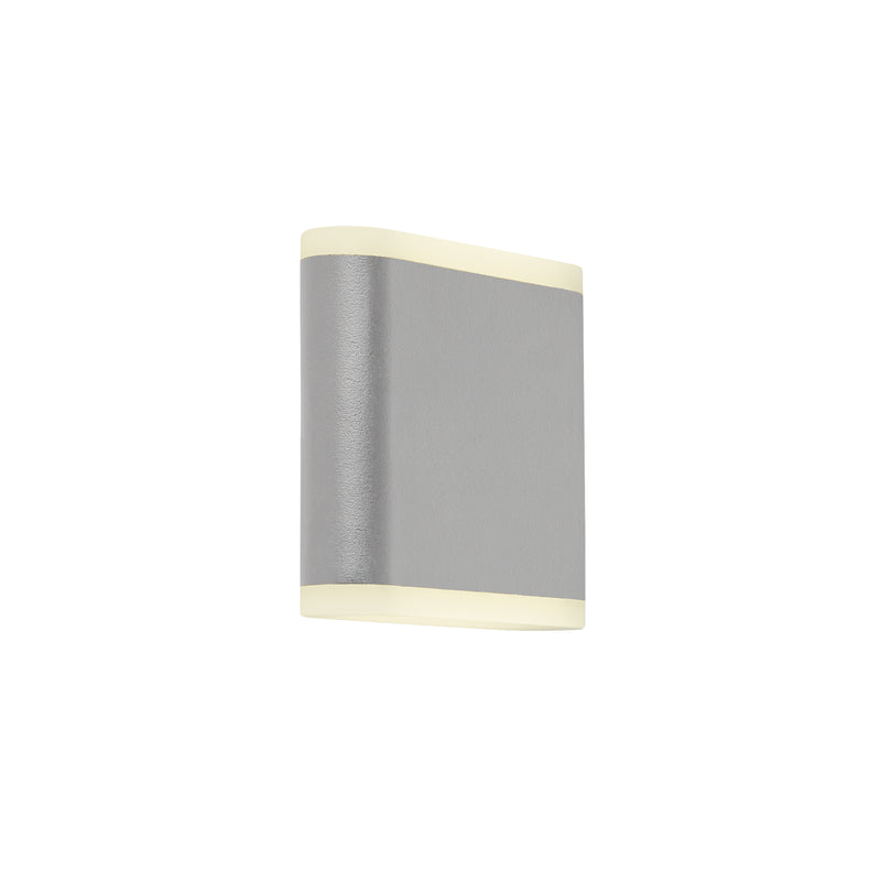 Searchlight  3486GY Stratford Outdoor Wall Light - Grey Metal & White Polycarb