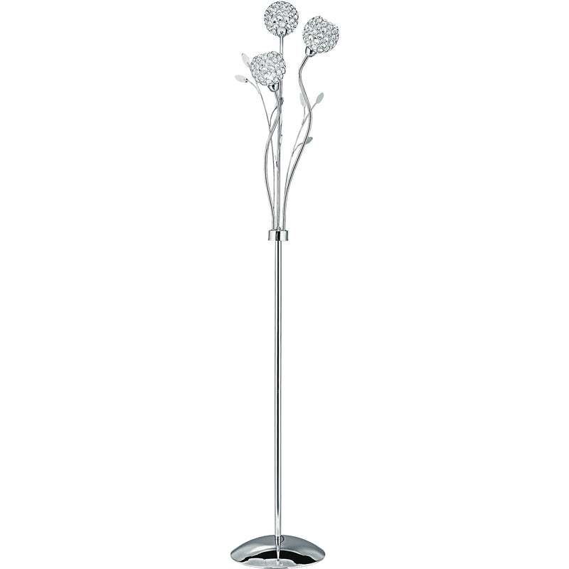Searchlight  3573CC Bellis II 3Lt Floor Lamp - Chrome & Clear Glass