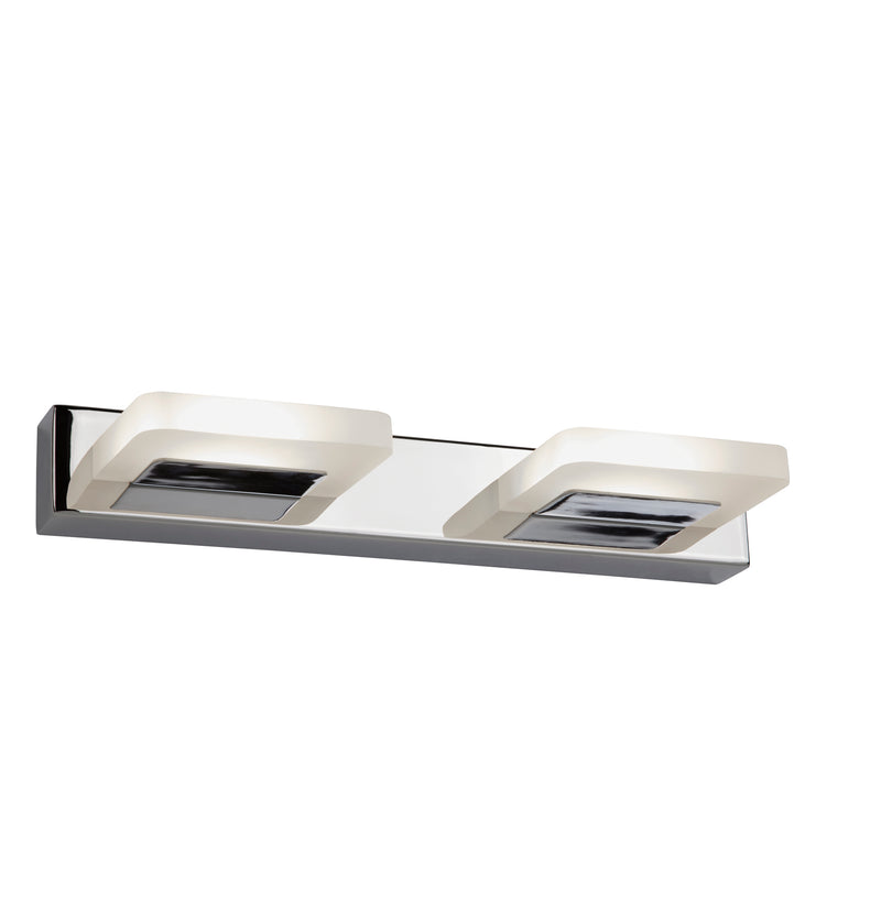 Searchlight  3752-2CC Luna 2Lt LED Wall Light - Chrome & Frosted Glass