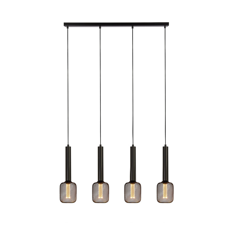 Searchlight  35720-4BK Dulwich 4Lt Bar Pendant - Black Metal