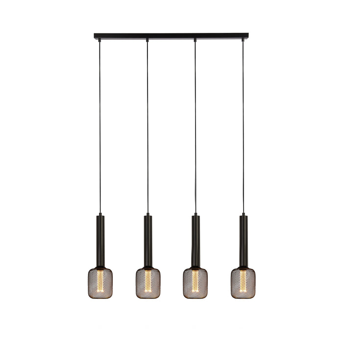 Searchlight  35720-4BK Dulwich 4Lt Bar Pendant - Black Metal