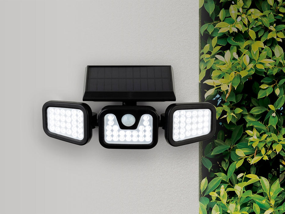 Firstlight Avenue LED Solar Security Wall Light with PIR 3865BK