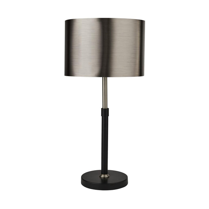 Searchlight  3877BK Rachel Table Lamp- Black, Silver, Chrome Metal & Black Shade