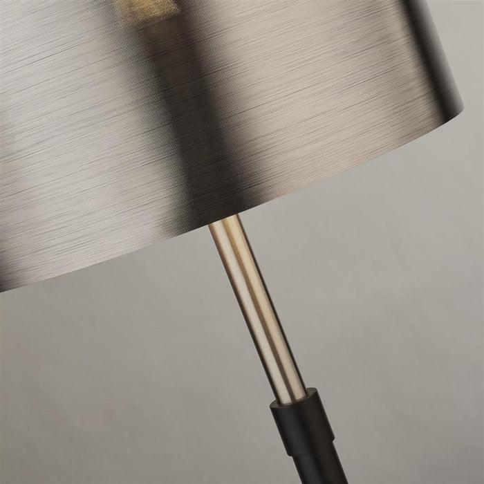 Searchlight  3877BK Rachel Table Lamp- Black, Silver, Chrome Metal & Black Shade