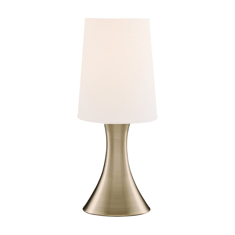Searchlight  3922AB Touch Table Lamp - Antique Brass Metal & Cream Fabric Shade