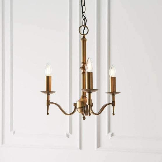 Stanford antique brass 3lt Pendant - CA1P3B