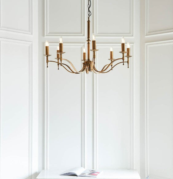 Stanford antique brass 8lt Pendant - CA1P8B