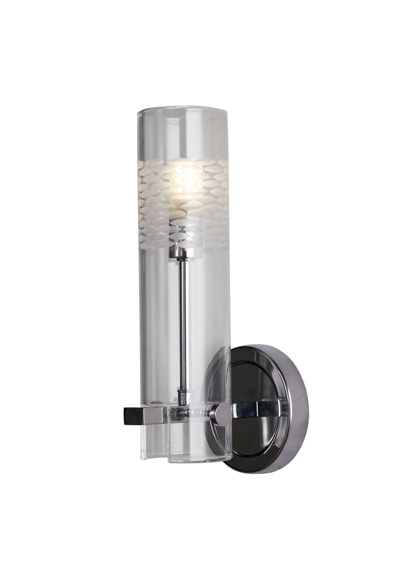 Searchlight  27981CC Scope Bathroom Wall Light- Chrome Metal & Clear Etched Glass