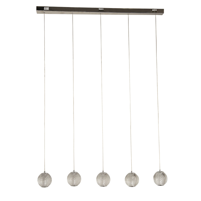 Searchlight  51485-5CC Allure 5Lt Bar Pendant - Chrome Metal & Clear Acrylic