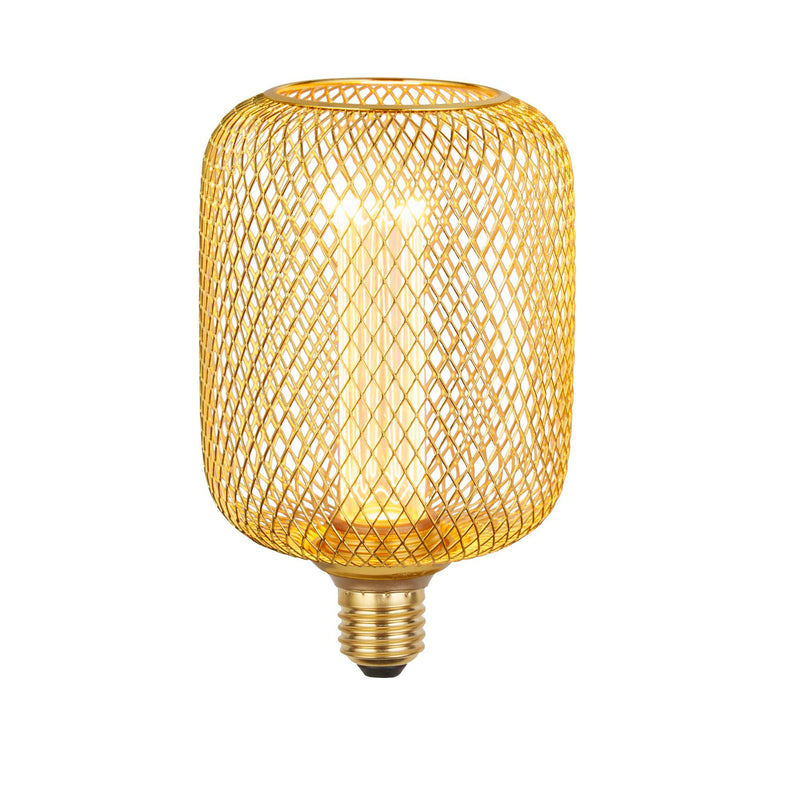 Searchlight  16002GO Wire Mesh Effect Drum Lamp - Gold Metal - Bonus Superstore