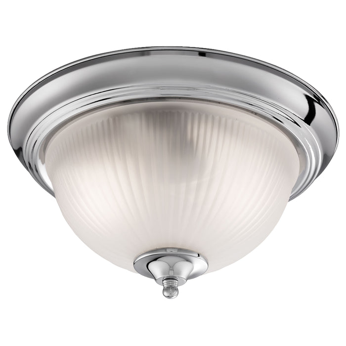 Searchlight  4042 American Diner Flush - Satin Silver & Acid Glass