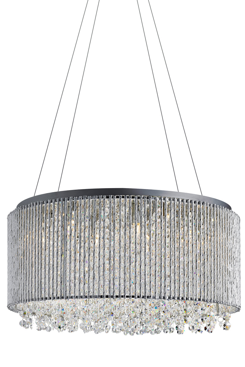 Searchlight  4048-8CC Elise II 8Lt Pendant - Chrome Metal & Clear Crystal - Bonus Superstore
